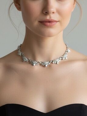 Coro | Vintage | Choker Necklace Silver Tone